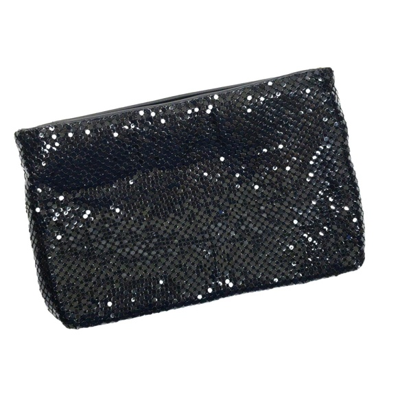whiting and davis black mesh purse